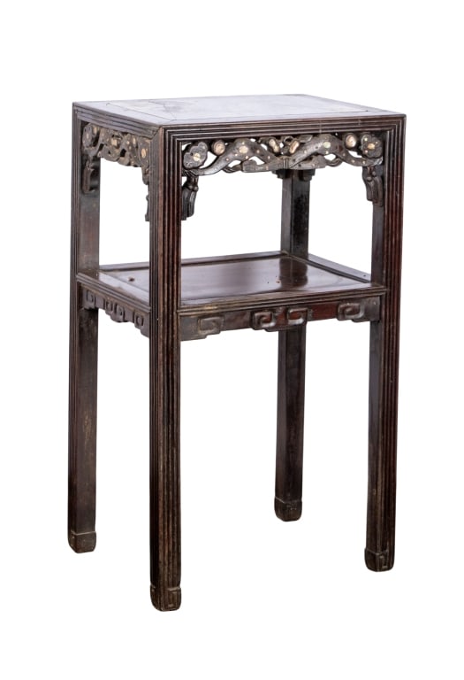CHINESE EXPORT MARBLE TOP SIDE TABLE (1 of 7)