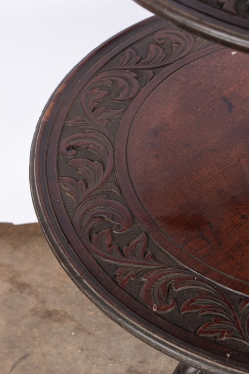 EARLY 20TH C. GEORGE III STYLE CARVED MAHOGANY THR - 5