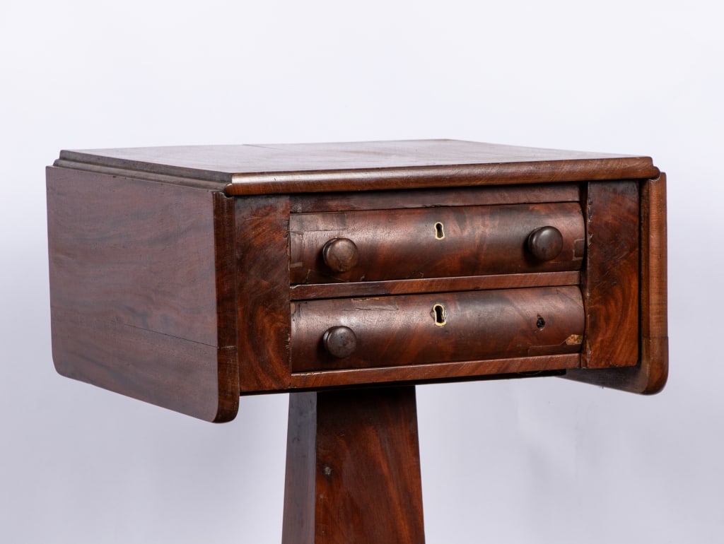 EMPIRE STYLE MAHOGANY DROP LEAF SIDE TABLE - 2