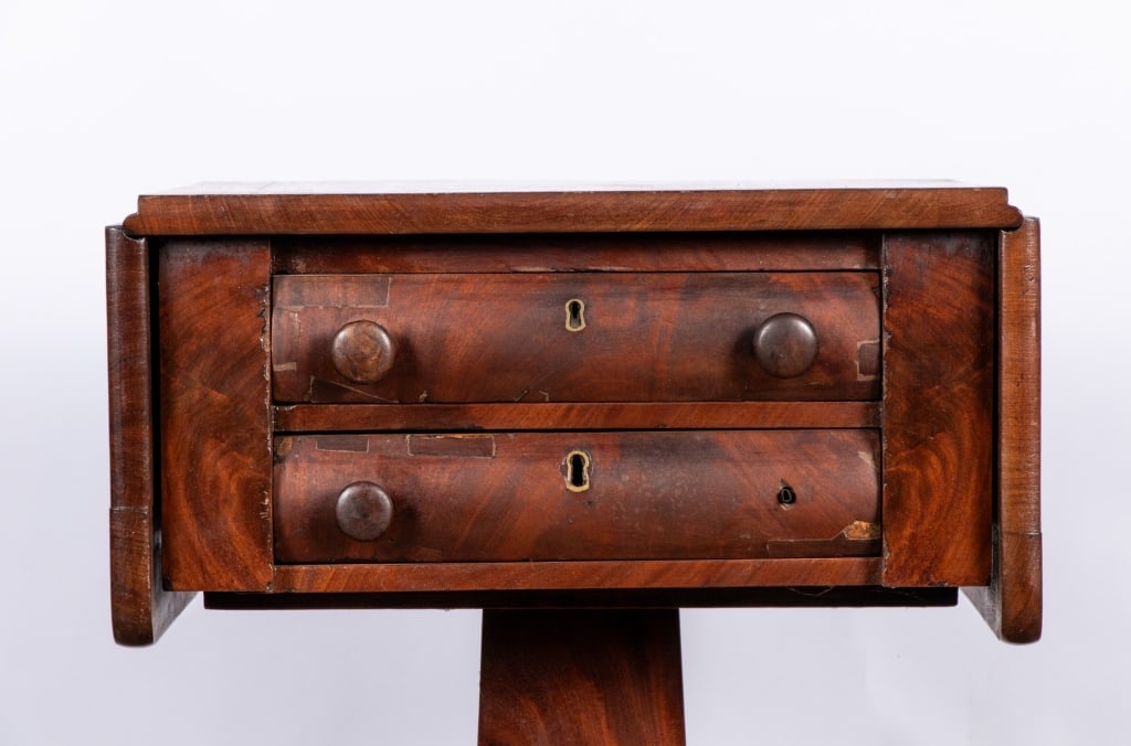 EMPIRE STYLE MAHOGANY DROP LEAF SIDE TABLE - 5
