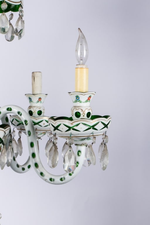 20TH CENTURY BOHEMIAN STYLE FLORAL MOTIF CHANDELIE - 3
