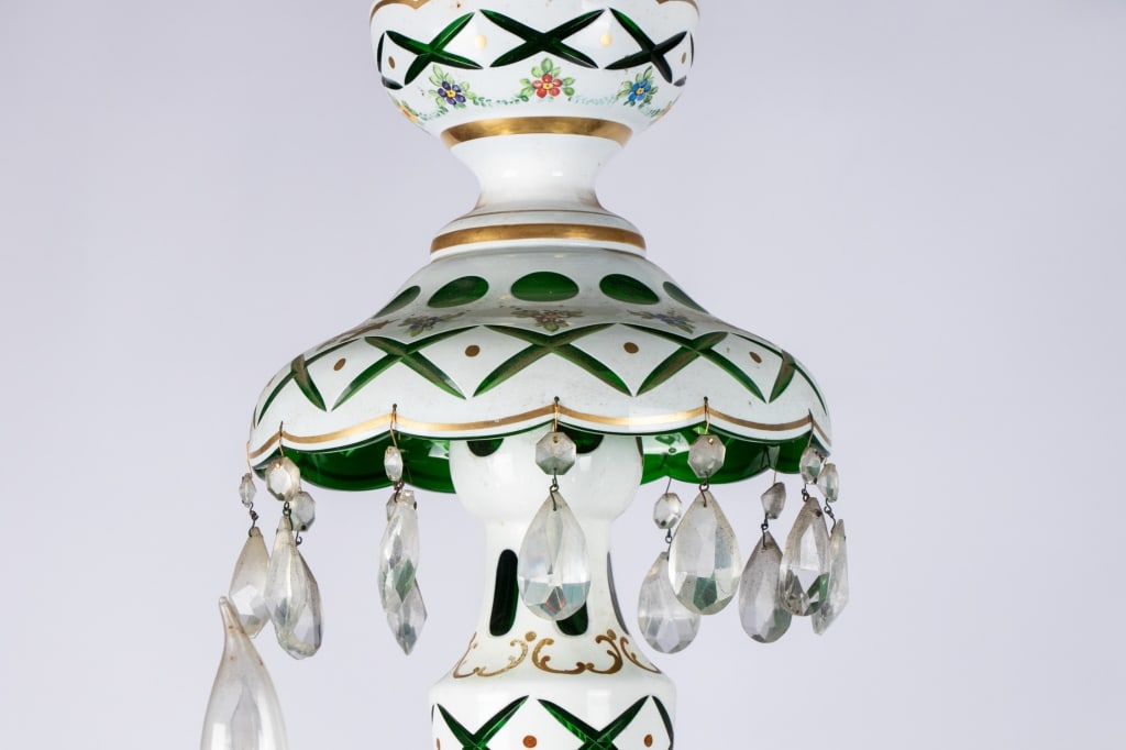 20TH CENTURY BOHEMIAN STYLE FLORAL MOTIF CHANDELIE - 4