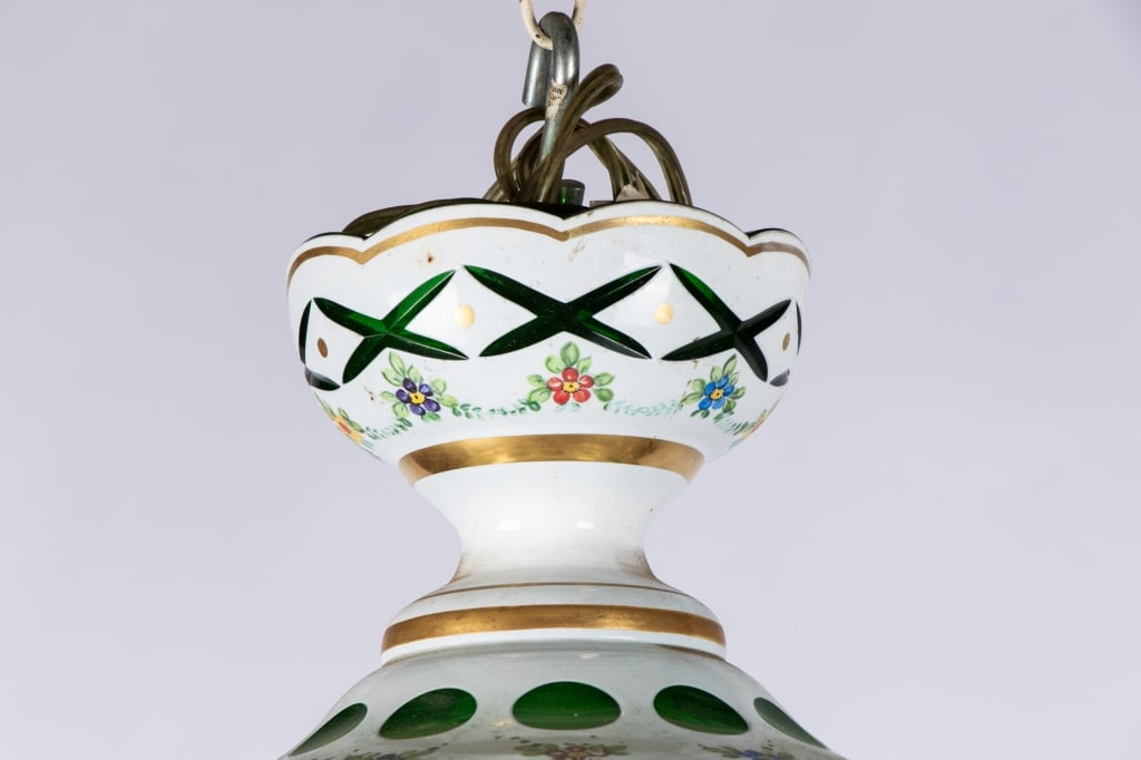 20TH CENTURY BOHEMIAN STYLE FLORAL MOTIF CHANDELIE - 5