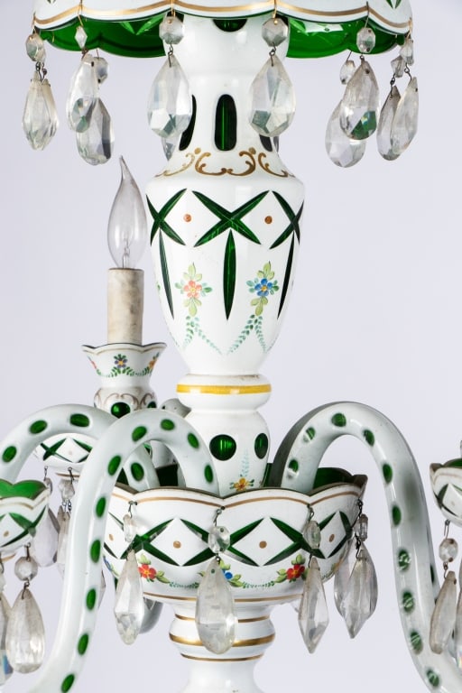 20TH CENTURY BOHEMIAN STYLE FLORAL MOTIF CHANDELIE - 6