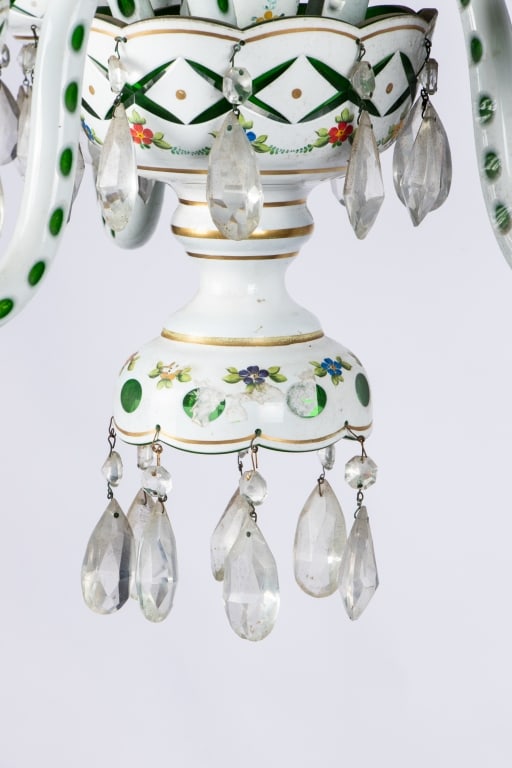 20TH CENTURY BOHEMIAN STYLE FLORAL MOTIF CHANDELIE - 7