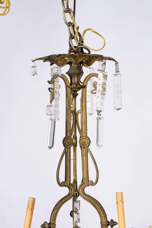 18-LIGHT BRASS & CRYSTAL CHANDELIER - 4