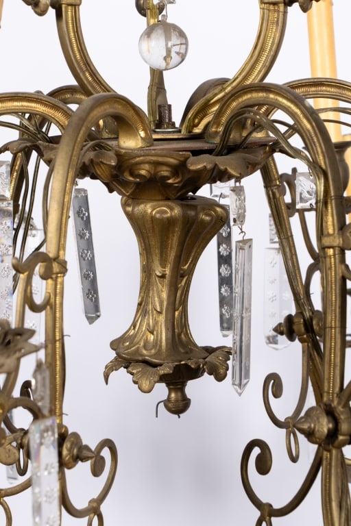 18-LIGHT BRASS & CRYSTAL CHANDELIER - 7