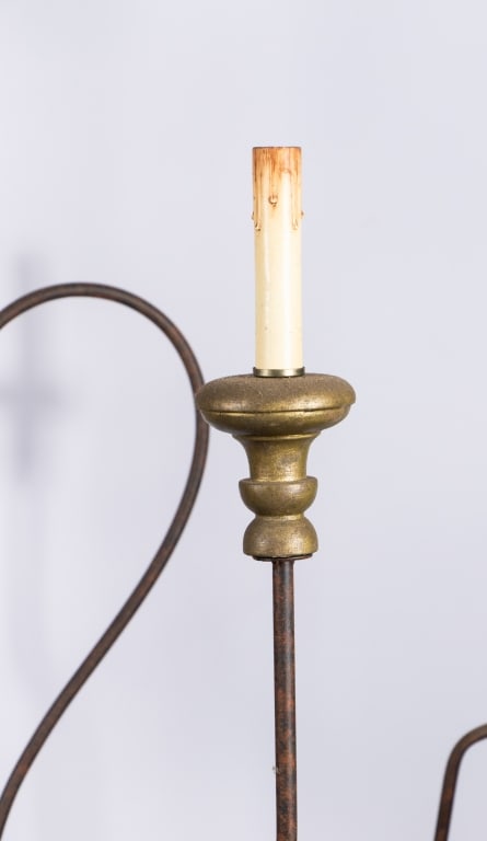 CONTEMPORARY ITALIAN STYLE IRON & WOOD CHANDELIER - 5
