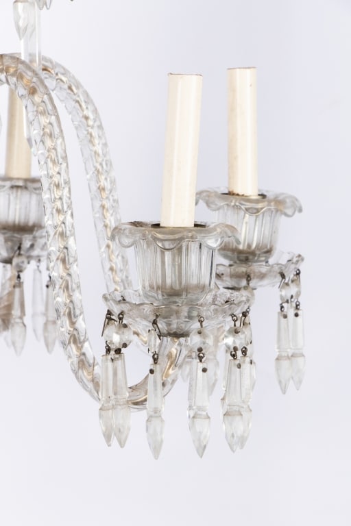 20TH CENTURY GEORGE III STYLE CUT GLASS CHANDELIER - 4