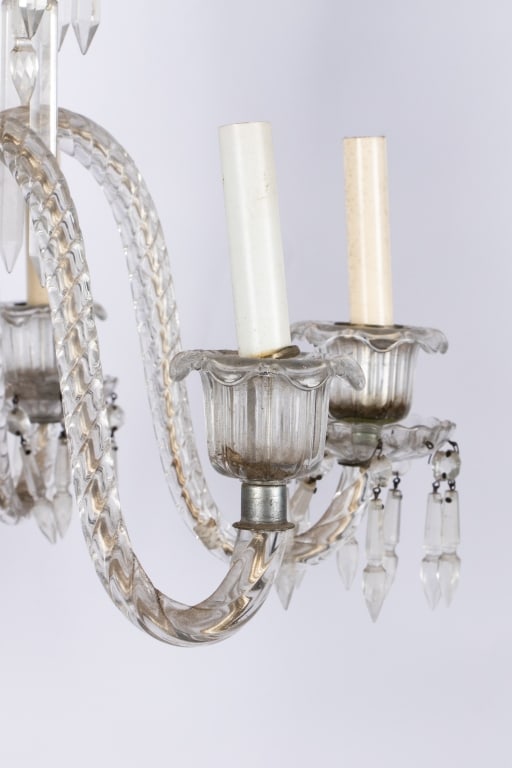 20TH CENTURY GEORGE III STYLE CUT GLASS CHANDELIER - 7