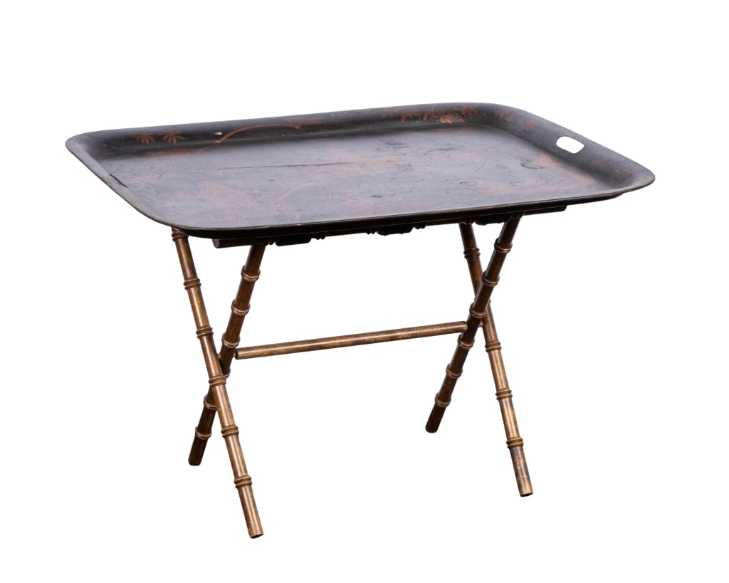 CHINOISERIE TOLE & FAUX BAMBOO TRAY TABLE (1 of 6)