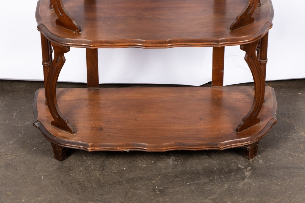 VINTAGE FIVE-TIER CARVED WALNUT ETAGERE - 5