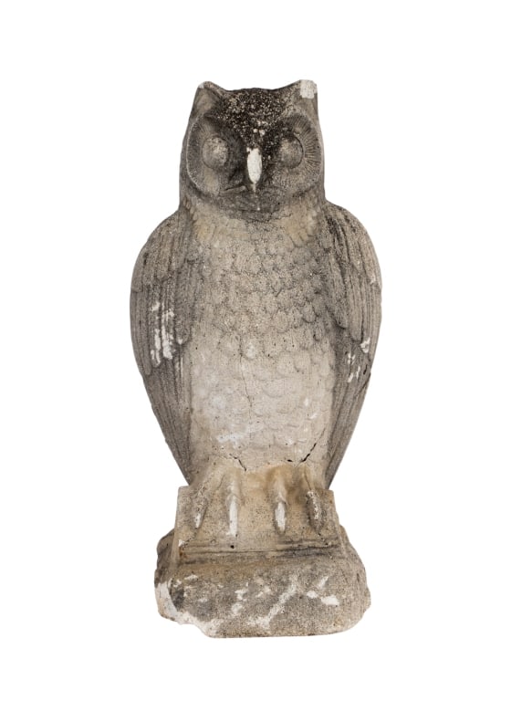 CAST STONE OWL GARDEN STATUE (1 of 6)