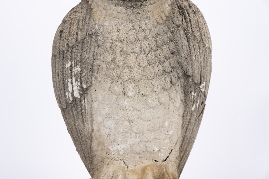 CAST STONE OWL GARDEN STATUE - 3