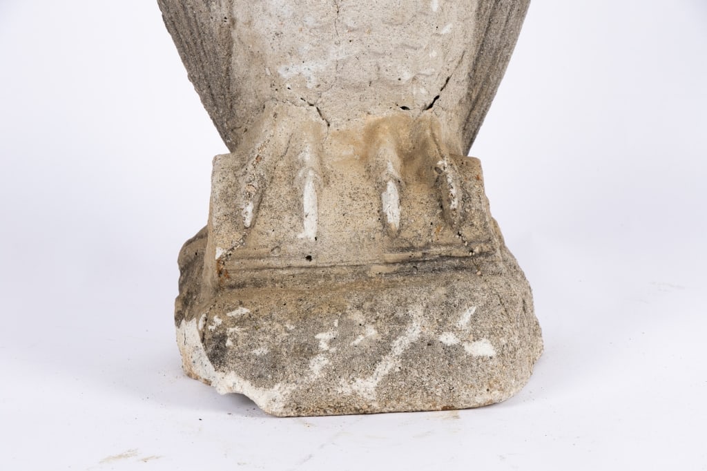 CAST STONE OWL GARDEN STATUE - 4