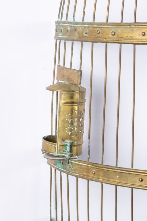 VINTAGE BRASS BIRD CAGE WALL ART - 5