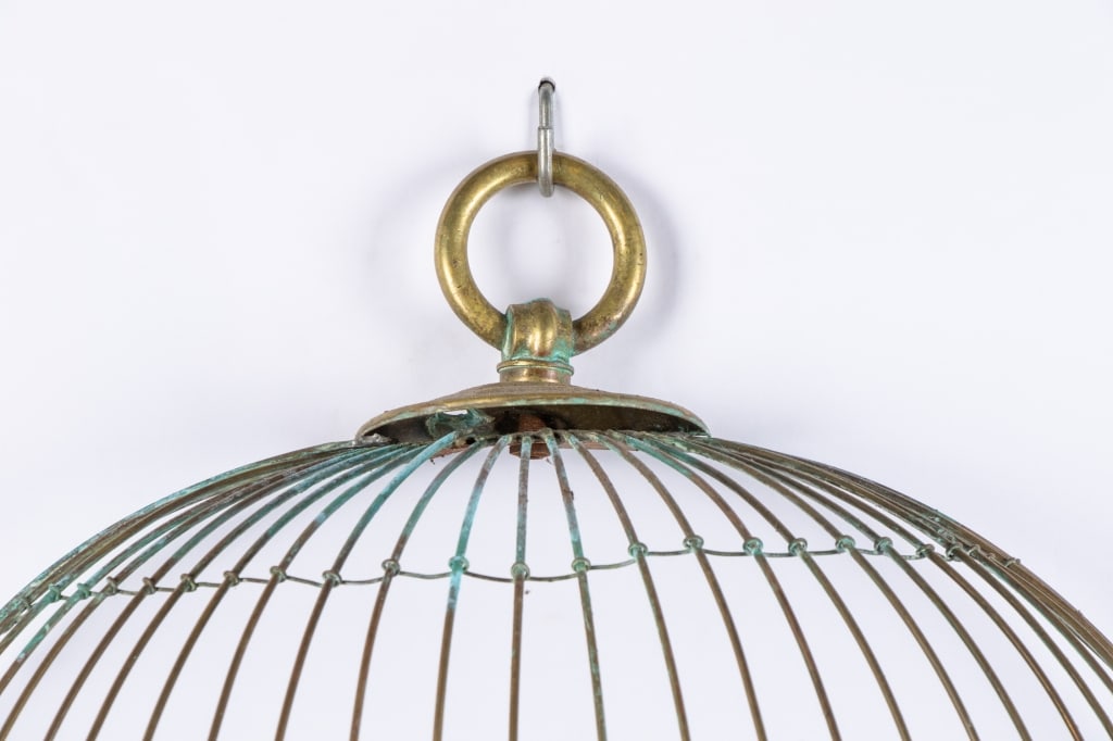 VINTAGE BRASS BIRD CAGE WALL ART - 6