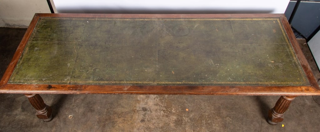 LARGE MAHOGANY LIBRARY TABLE - 2