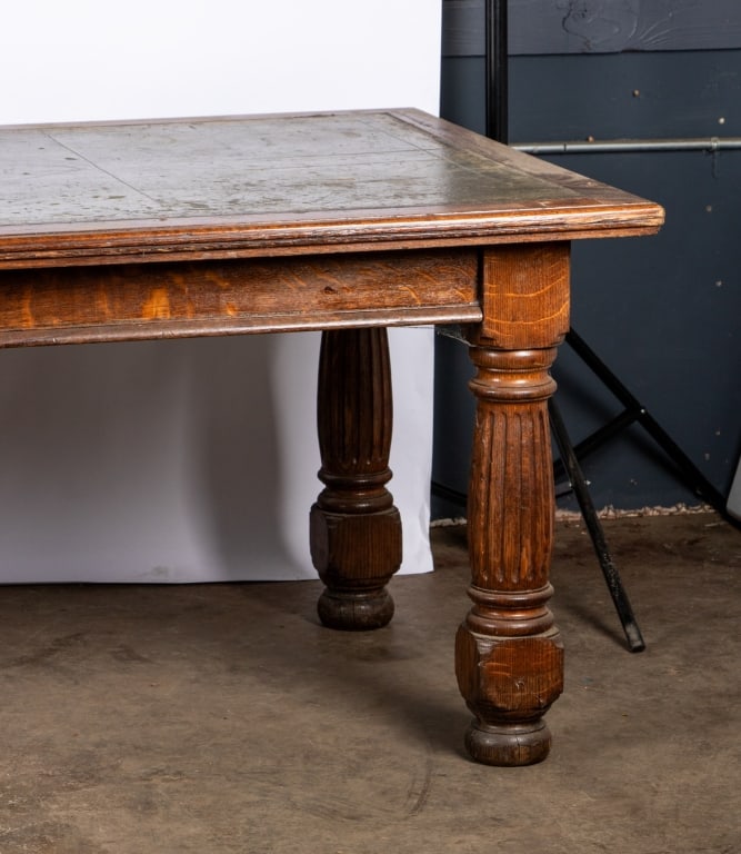 LARGE MAHOGANY LIBRARY TABLE - 4