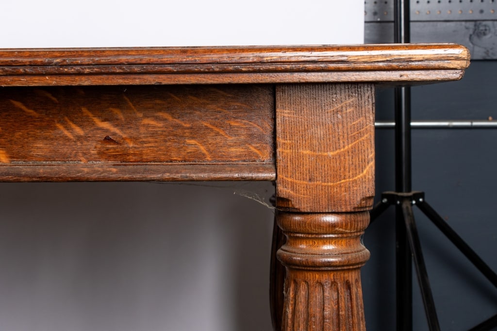 LARGE MAHOGANY LIBRARY TABLE - 9