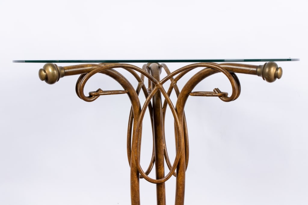 MODERN METAL & GLASS ACCENT TABLE - 2