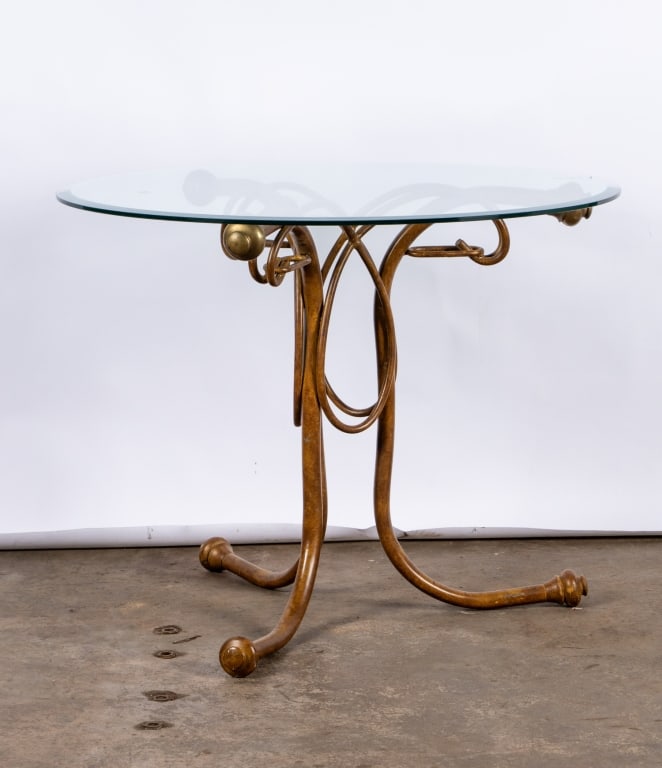 MODERN METAL & GLASS ACCENT TABLE - 6