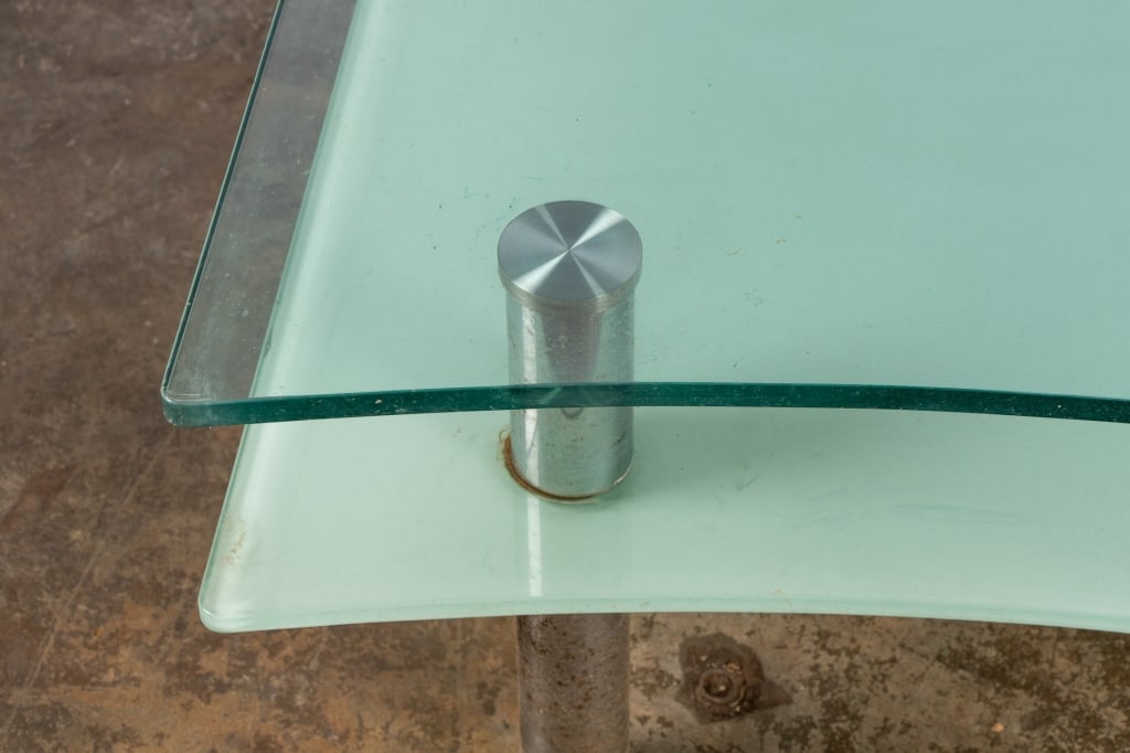 CONTEMPORARY GLASS & CHROME COFFEE TABLE - 5