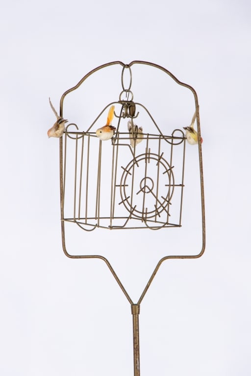 VINTAGE DECORATIVE BRASS BIRD CAGE - 2