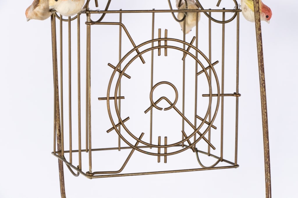 VINTAGE DECORATIVE BRASS BIRD CAGE - 4