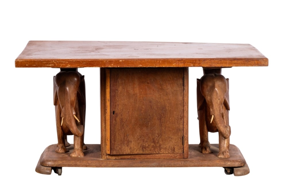 MID-CENTURY TEAK ELEPHANT COFFEE TABLE (1 of 8)