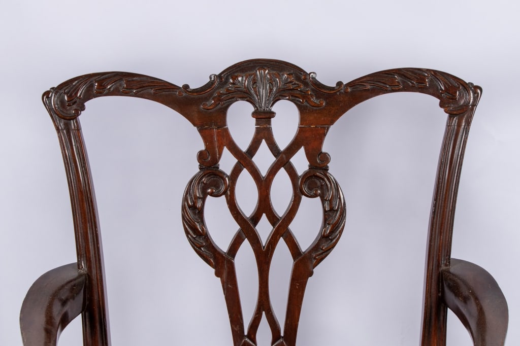 PAIR OF CHIPPENDALE STYLE ARMCHAIRS - 5