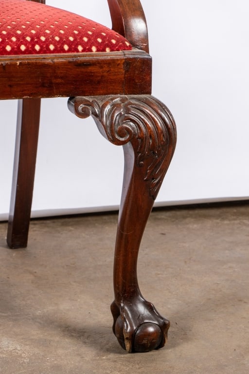 PAIR OF CHIPPENDALE STYLE ARMCHAIRS - 6