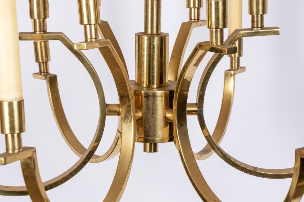 MODERN BRASS 12-ARM CHANDELIER - 3