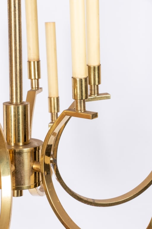 MODERN BRASS 12-ARM CHANDELIER - 4