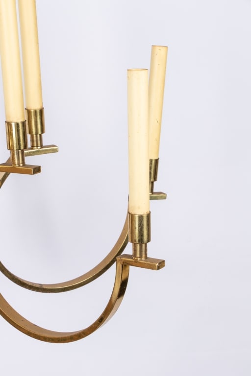 MODERN BRASS 12-ARM CHANDELIER - 5