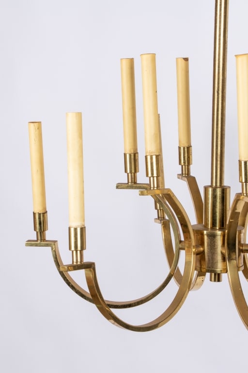 MODERN BRASS 12-ARM CHANDELIER - 6