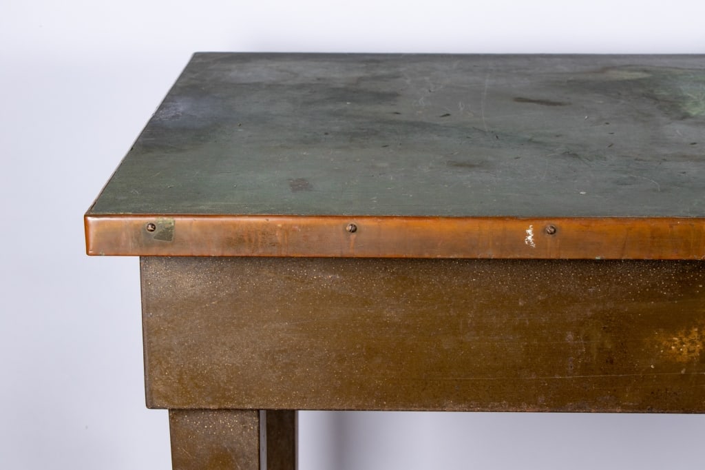 VINTAGE METAL WORK TABLE - 4