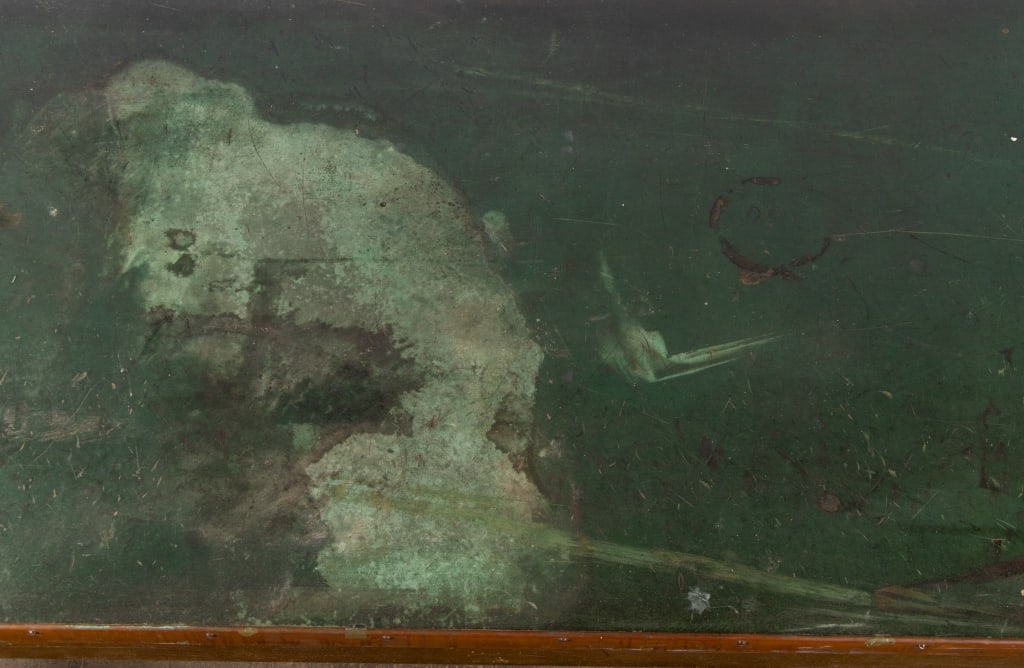 VINTAGE METAL WORK TABLE - 6