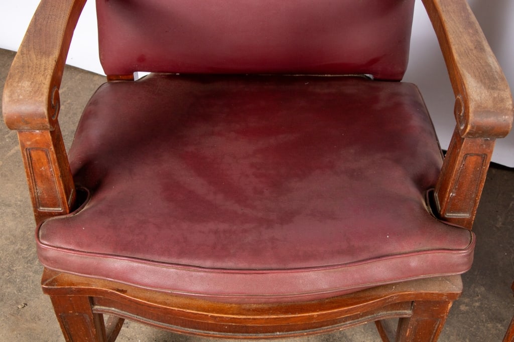 PAIR OF VINTAGE LEATHER OFFICE CHAIRS - 2