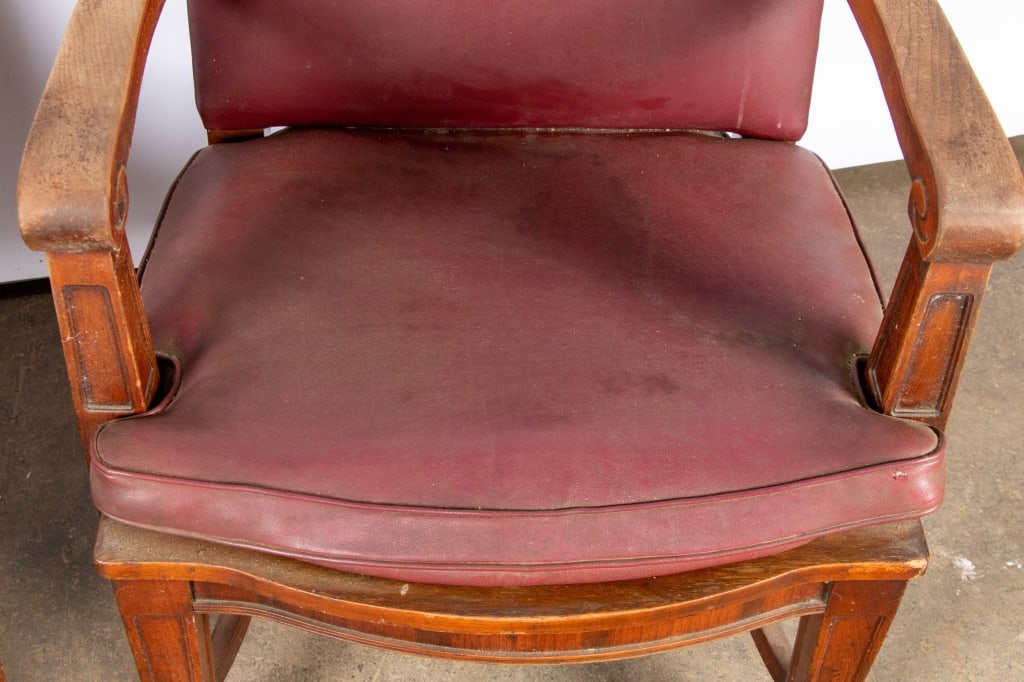PAIR OF VINTAGE LEATHER OFFICE CHAIRS - 3