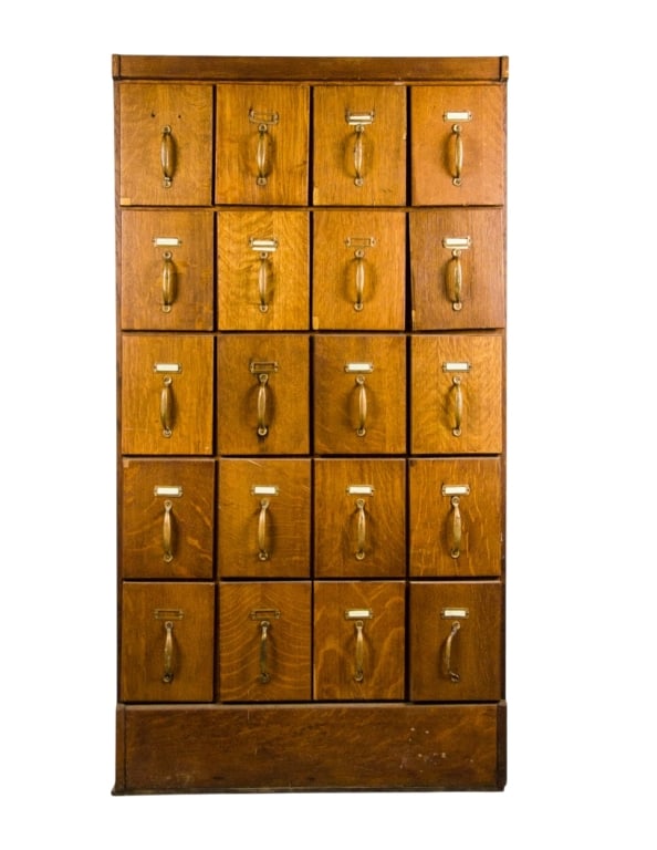 VINTAGE OAK APOTHECARY FILE CABINET (1 of 11)