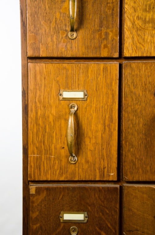 VINTAGE OAK APOTHECARY FILE CABINET - 6