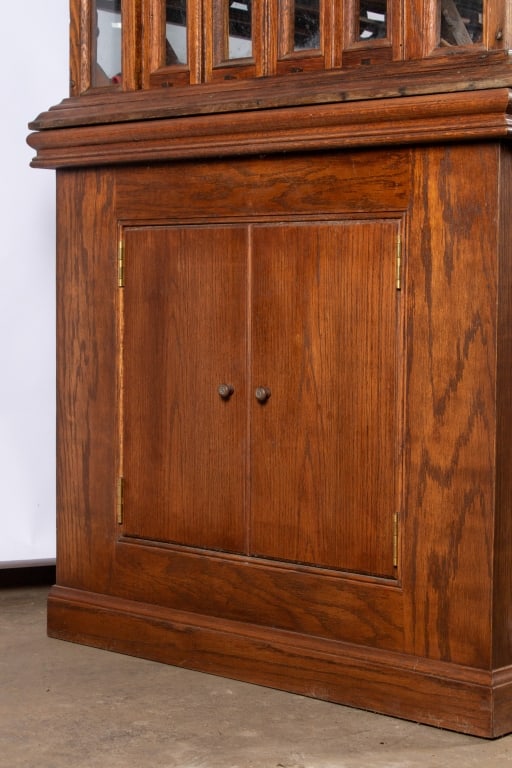 A. N. RUSSELL & SONS OAK RIBBON CABINET WITH BASE - 8