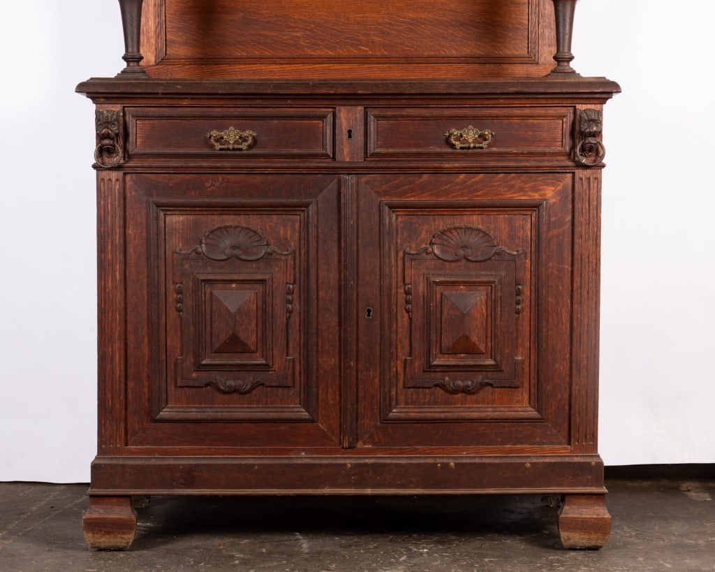 FRENCH RENAISSANCE REVIVAL STAINED GLASS BUFFET - 2
