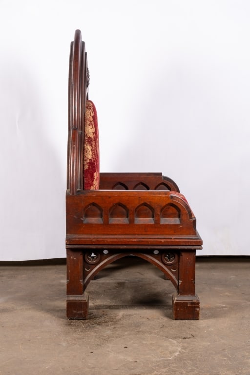 PAIR OF GOTHIC STYLE THRONE CHAIRS - 3