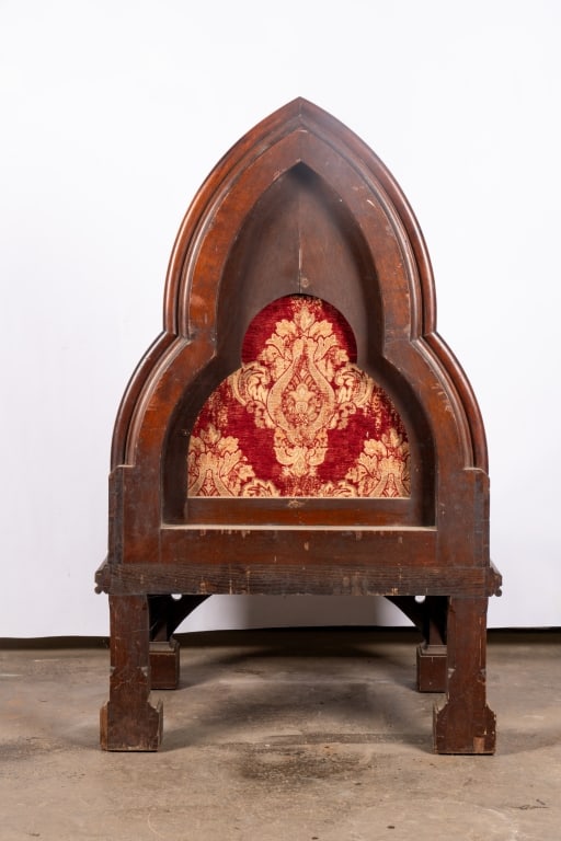 PAIR OF GOTHIC STYLE THRONE CHAIRS - 4