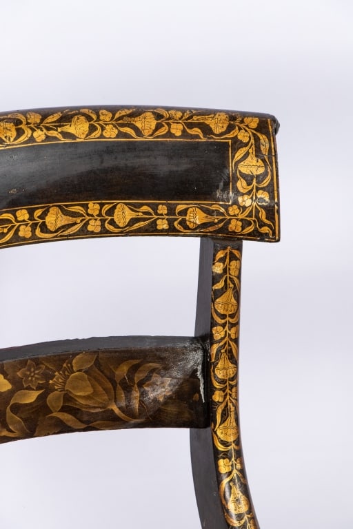 PAIR OF REGENCY WOOD & PARCEL GILT SIDE CHAIRS - 4