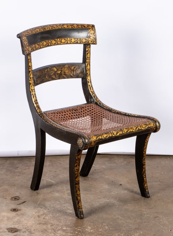 PAIR OF REGENCY WOOD & PARCEL GILT SIDE CHAIRS - 6