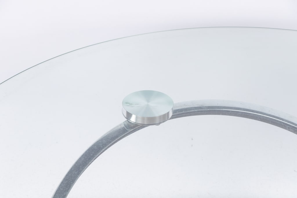 CONTEMPORARY CHROME & GLASS COFFEE TABLE - 3