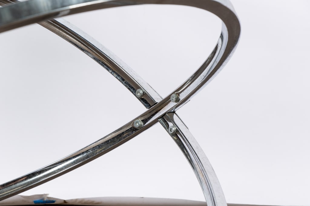 CONTEMPORARY CHROME & GLASS COFFEE TABLE - 4